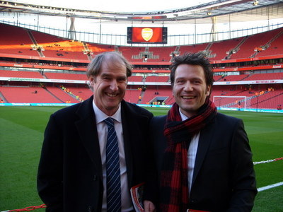Anders Fredriksson och Pelle på Emirates Stadium